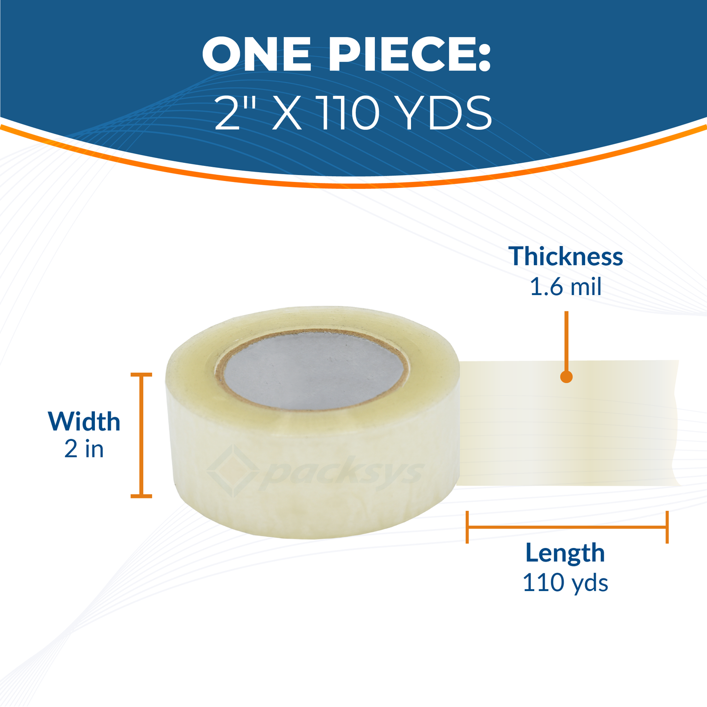 Packsys Clear Tape 2” x 110 yds.