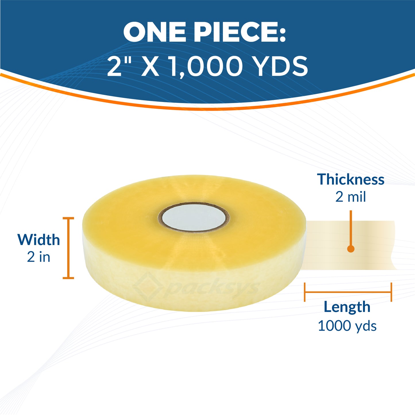 Packsys Automatic Clear Tape 2" x 1000 yards