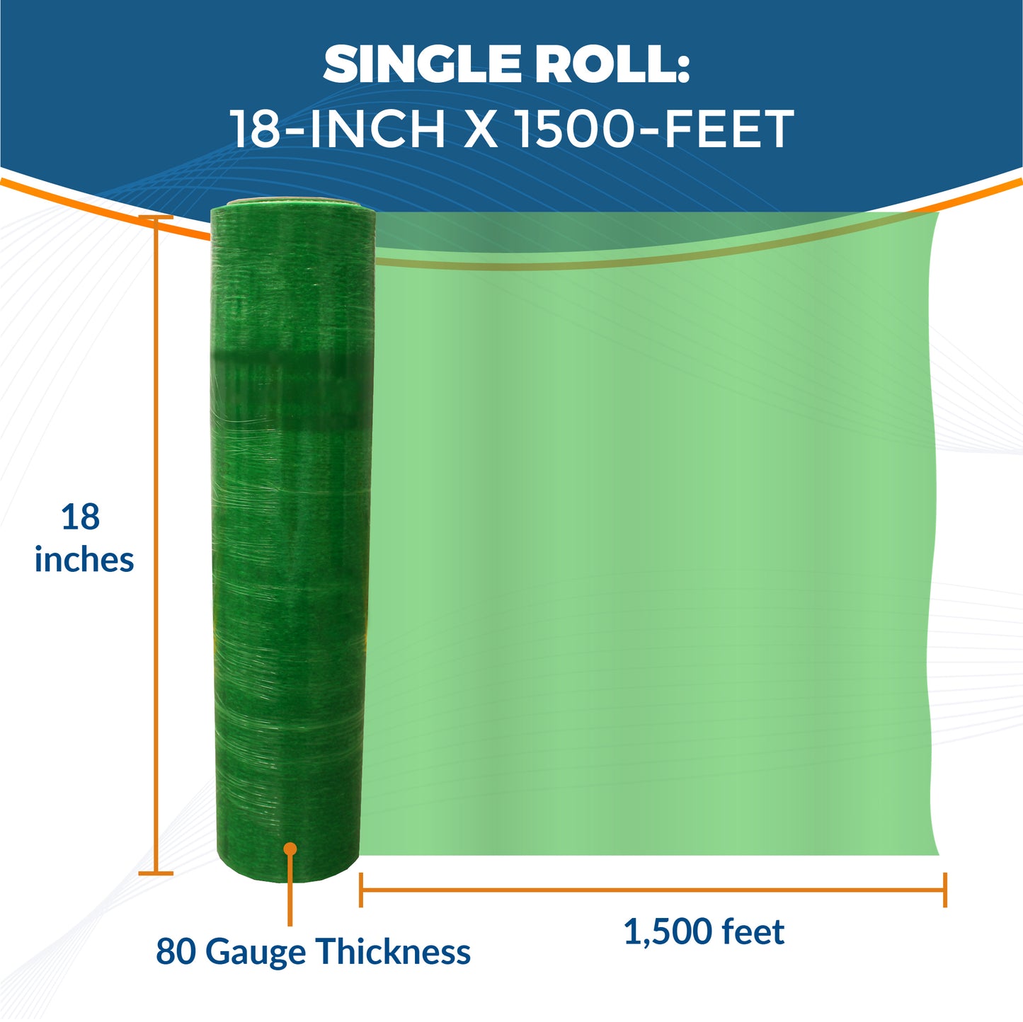 Packsys Colored Stretch Film 18" 80Ga 1500ft 4-pack