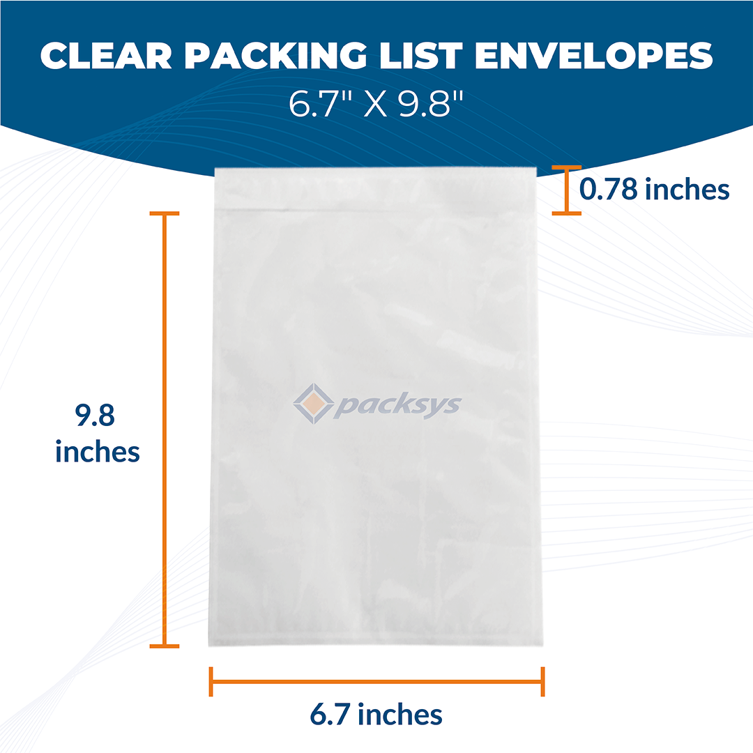 Clear Packing List Envelopes 1000 Pieces